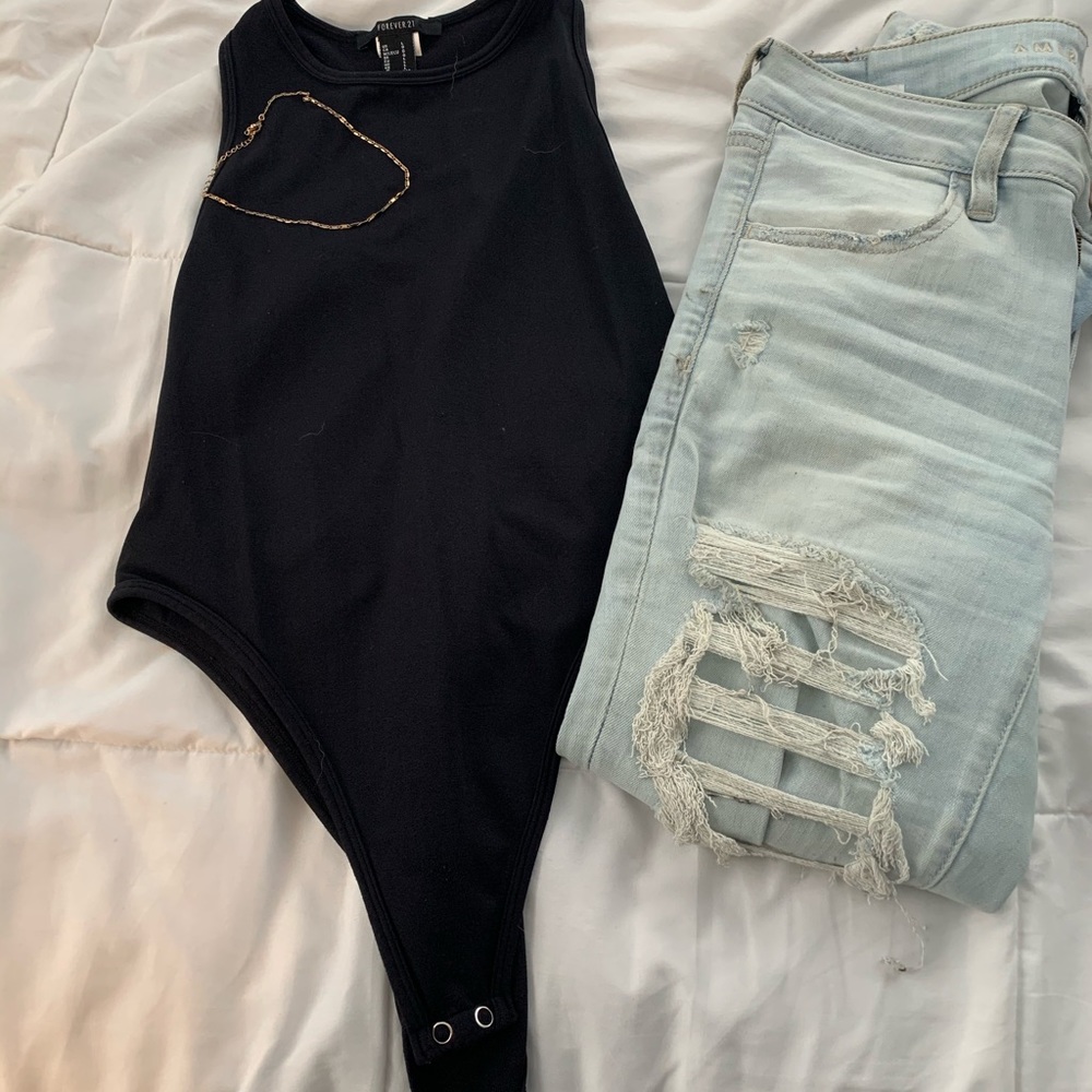 Black Racerback Forever 21 Bodysuit